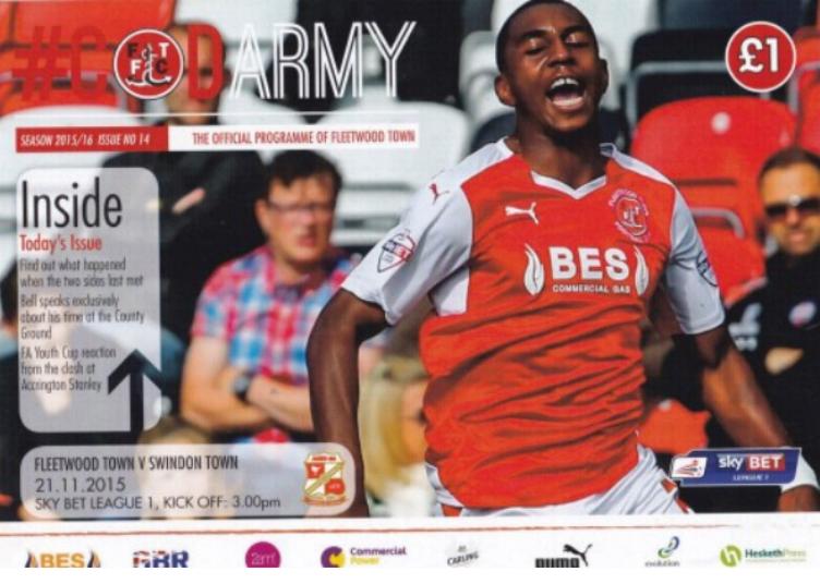 FLEETWOOD TOWN v SWINDON TOWN 2015/16
